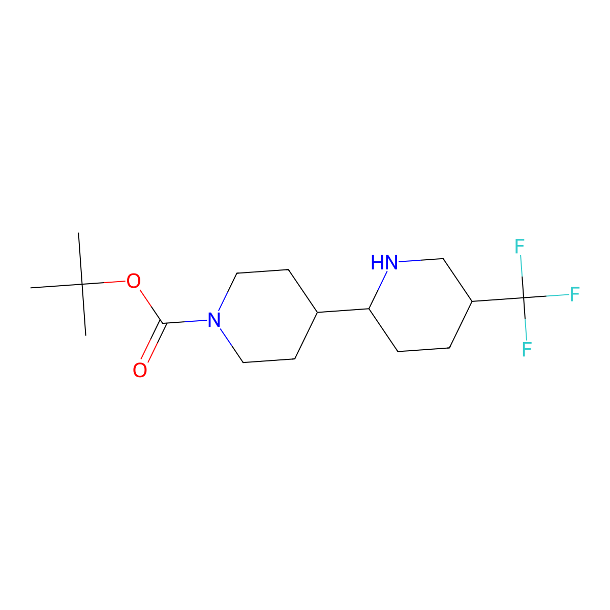 Tert-butyl 4-[5-(trifluoromethyl)piperidin-2-yl]piperidine-1-carboxylate molecular structure, CAS 1314702-60-7