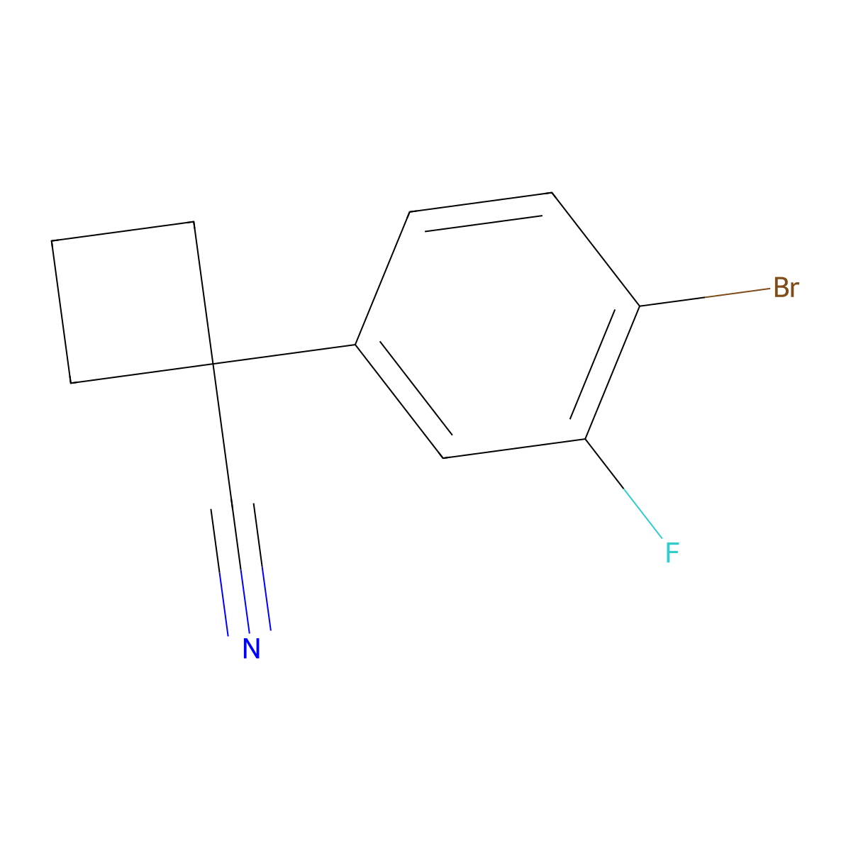 1-(4-Bromo-3-fluorophenyl)cyclobutanecarbonitrile molecular structure, CAS 1314703-96-2
