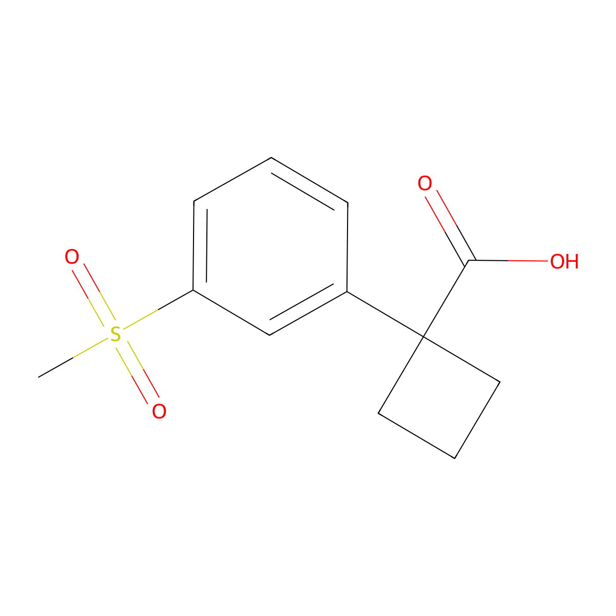 1-[3-(Methylsulfonyl)phenyl]cyclobutanecarboxylic Acid molecular structure, CAS 1314704-54-5