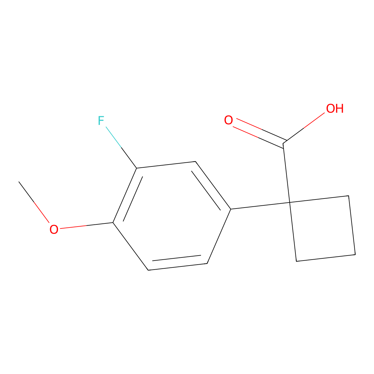 1-(3-Fluoro-4-methoxyphenyl)cyclobutanecarboxylic Acid molecular structure, CAS 1314709-48-2
