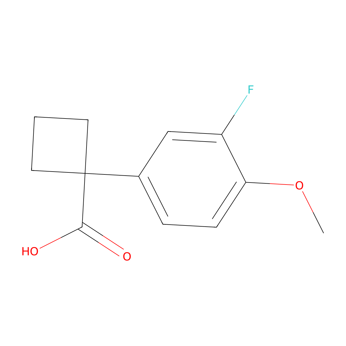 1-(3-Fluoro-4-methoxyphenyl)cyclobutanecarboxylic Acid molecular structure, CAS 1314709-48-2