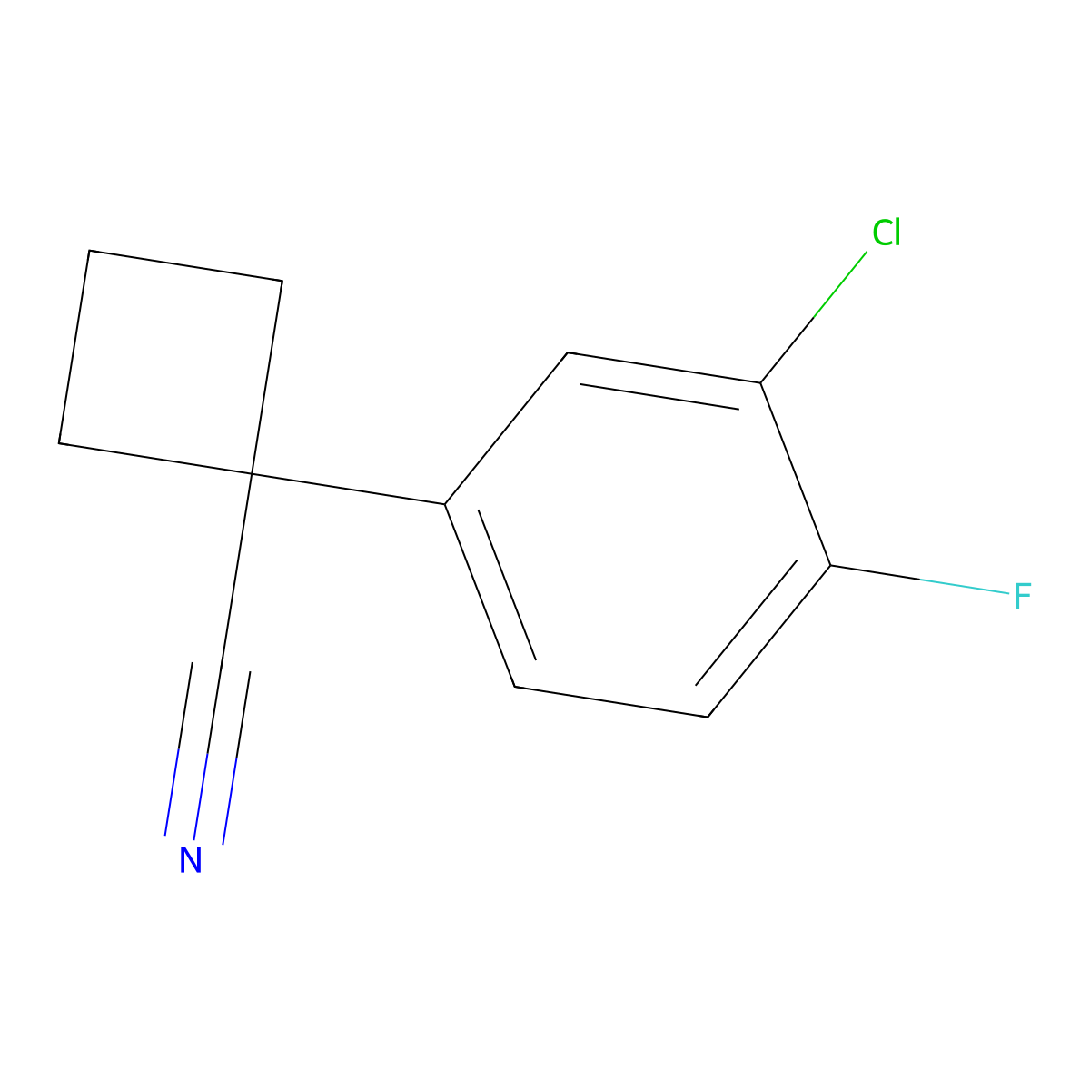 1-(3-Chloro-4-fluorophenyl)cyclobutanecarbonitrile molecular structure, CAS 1314709-87-9