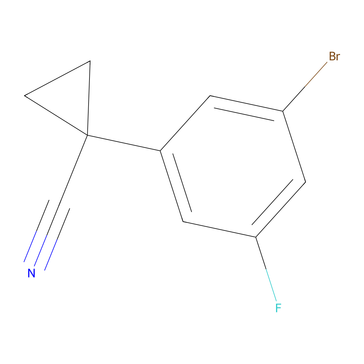 1-(3-Bromo-5-fluorophenyl)cyclopropane-1-carbonitrile molecular structure, CAS 1314709-94-8