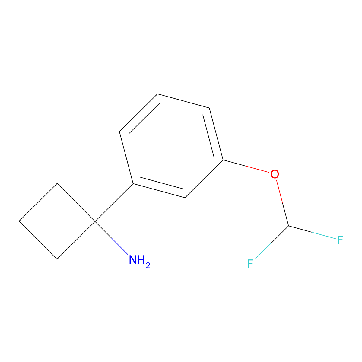1-[3-(Difluoromethoxy)phenyl]cyclobutan-1-amine molecular structure, CAS 1314710-10-5