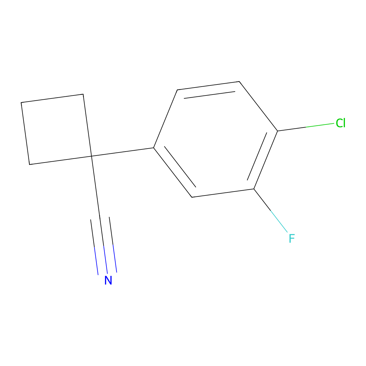 1-(4-Chloro-3-fluorophenyl)cyclobutanecarbonitrile molecular structure, CAS 1314710-13-8