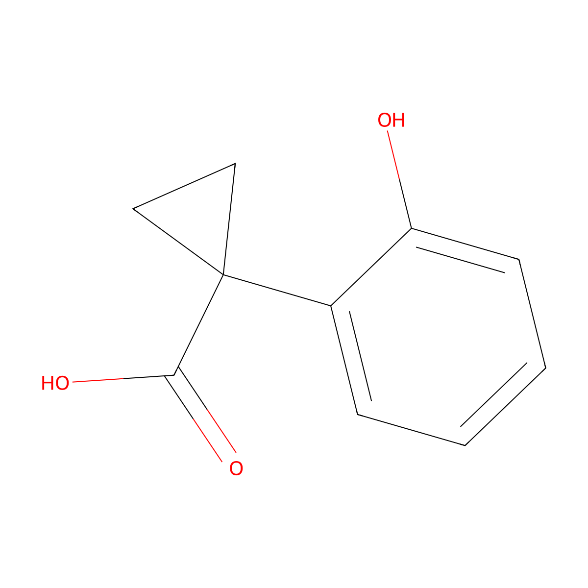 1-(2-Hydroxyphenyl)cyclopropane-1-carboxylic acid molecular structure, CAS 1314713-02-4