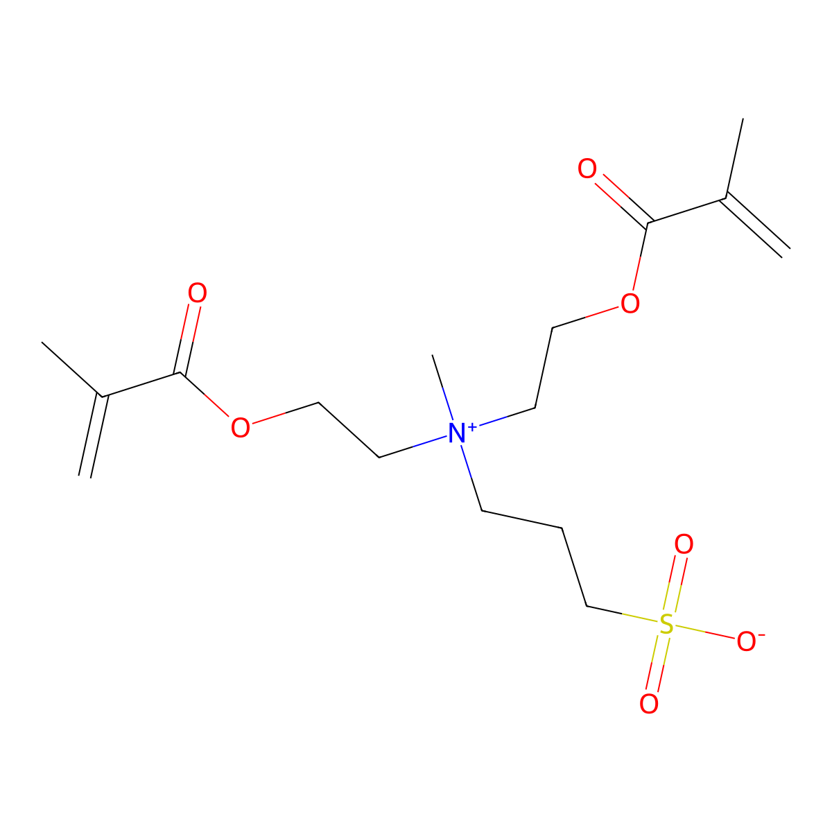 3-(Bis(2-(methacryloyloxy)ethyl)(methyl)ammonio)propane-1-sulfonate molecular structure, CAS 1314713-40-0