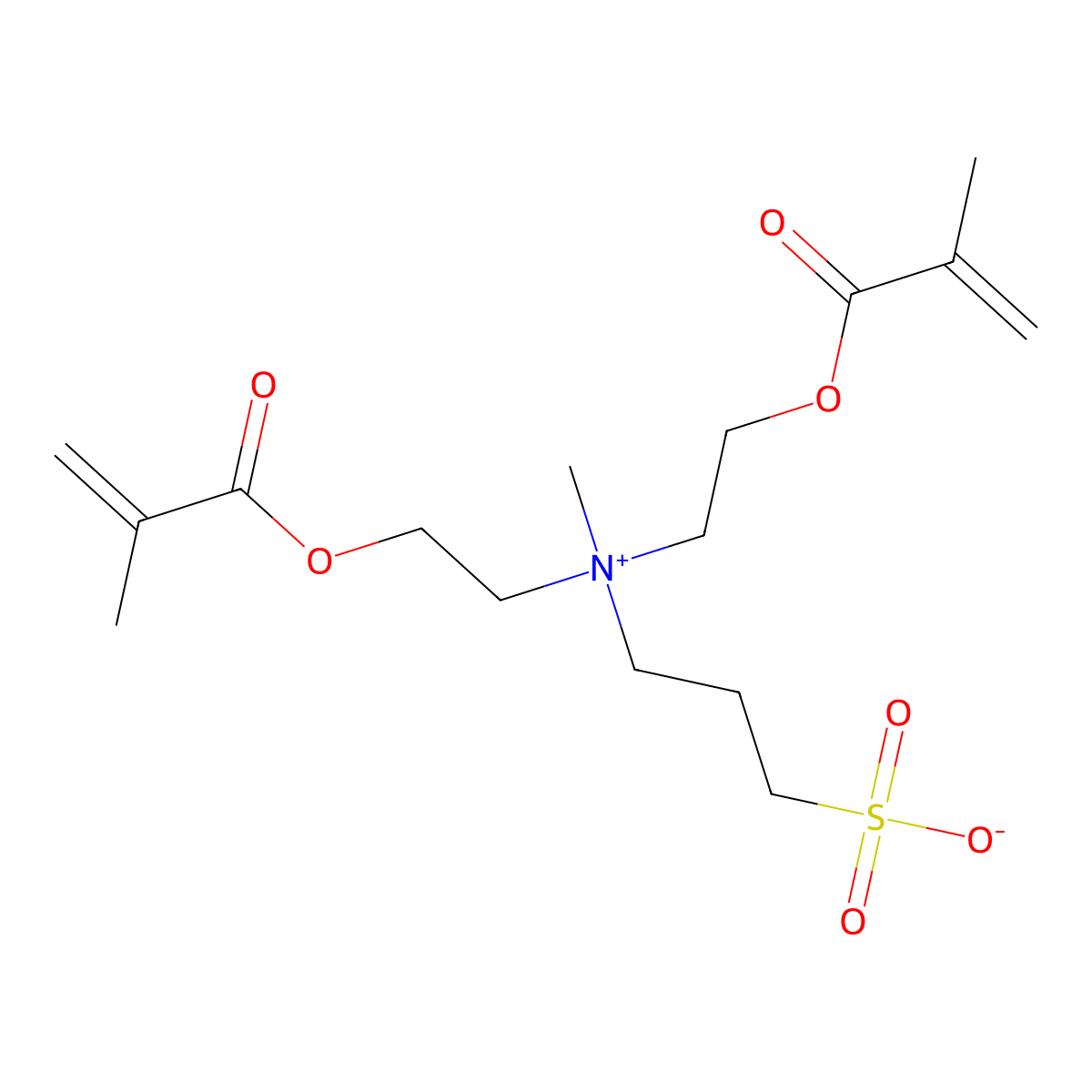 3-(Bis(2-(methacryloyloxy)ethyl)(methyl)ammonio)propane-1-sulfonate molecular structure, CAS 1314713-40-0