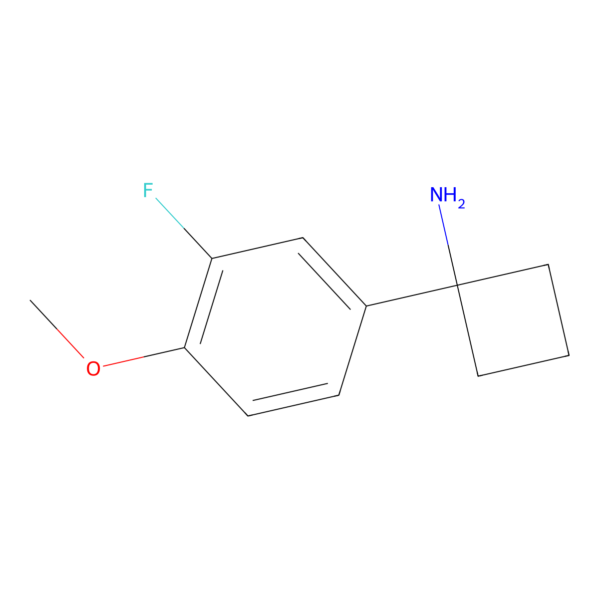 1-(3-Fluoro-4-methoxyphenyl)cyclobutanamine molecular structure, CAS 1314714-45-8