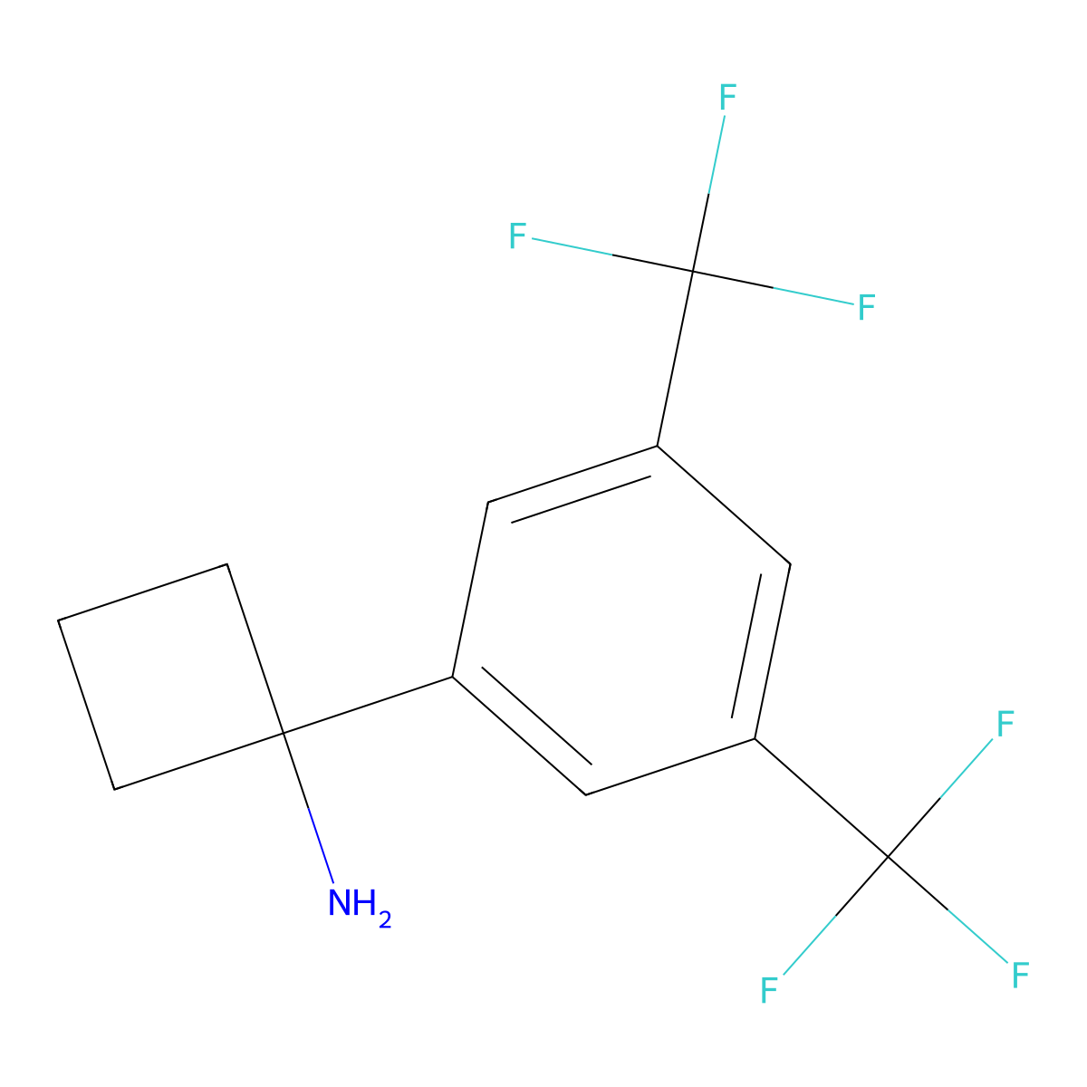 1-[3,5-Bis(trifluoromethyl)phenyl]cyclobutanamine molecular structure, CAS 1314714-46-9