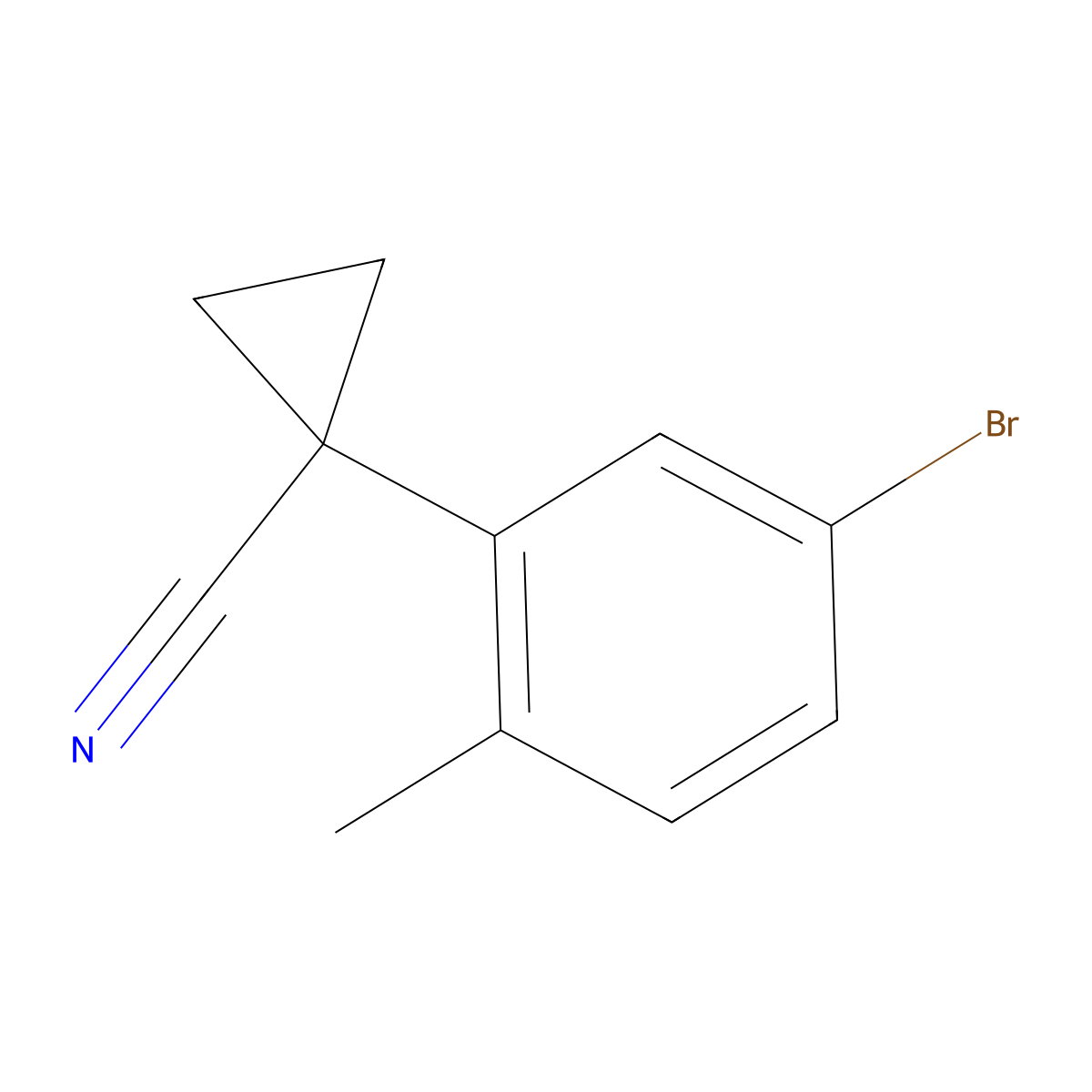 1-(5-Bromo-2-methylphenyl)cyclopropane-1-carbonitrile molecular structure, CAS 1314715-95-1