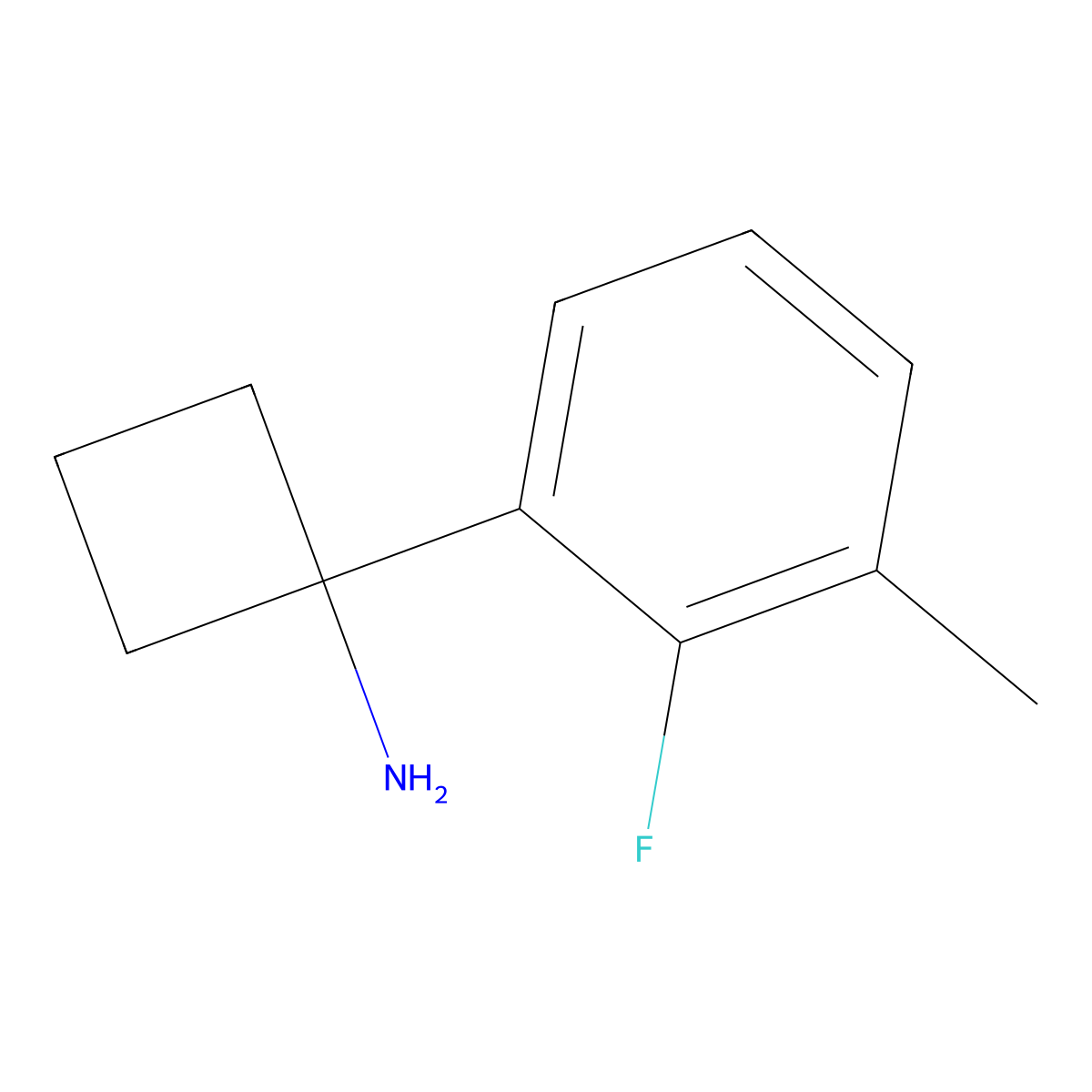 1-(2-Fluoro-3-methylphenyl)cyclobutan-1-amine molecular structure, CAS 1314719-56-6