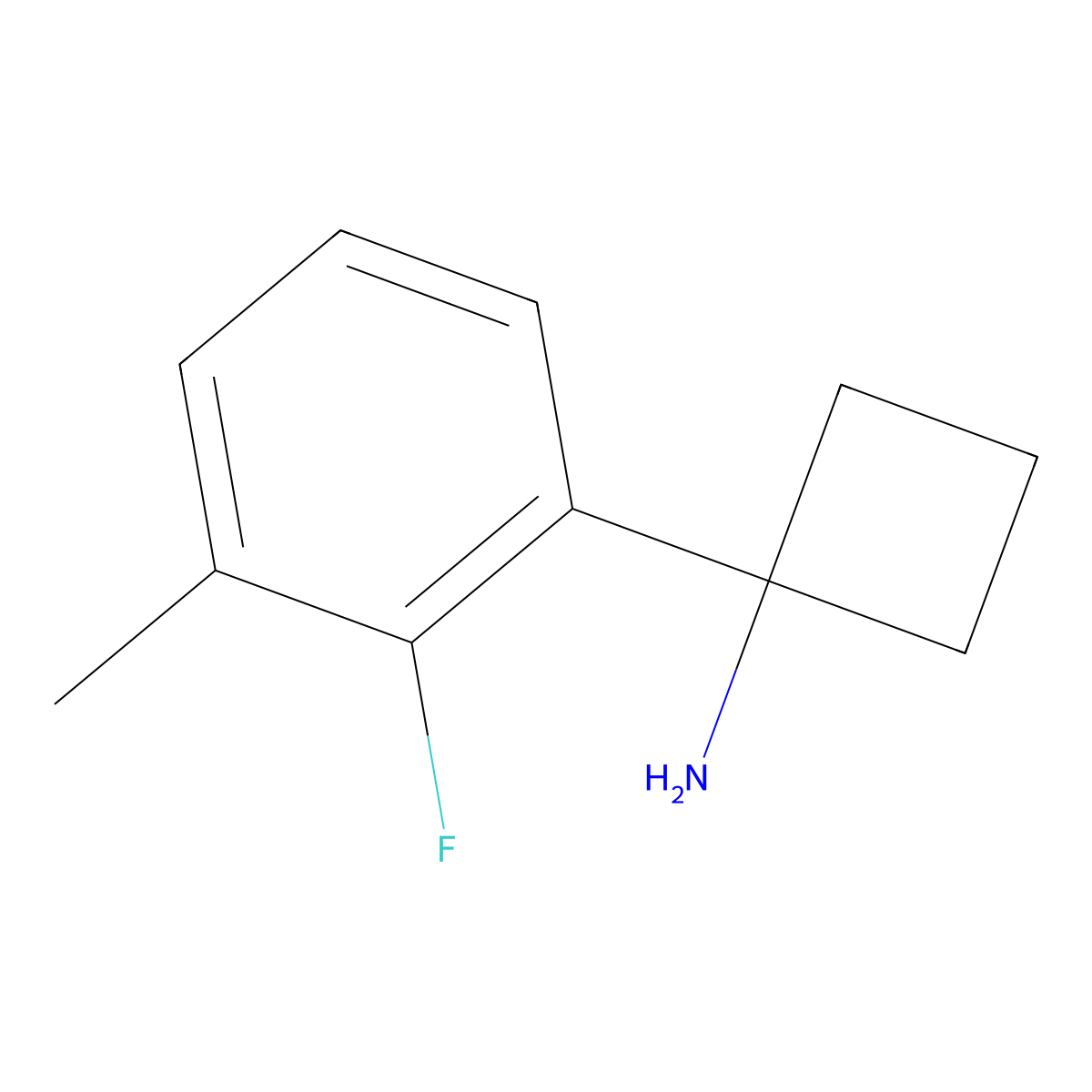 1-(2-Fluoro-3-methylphenyl)cyclobutan-1-amine molecular structure, CAS 1314719-56-6