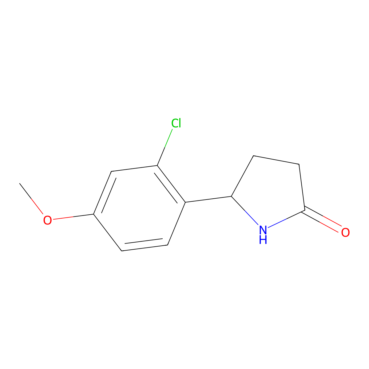 5-(2-Chloro-4-methoxyphenyl)pyrrolidin-2-one molecular structure, CAS 1314720-17-6
