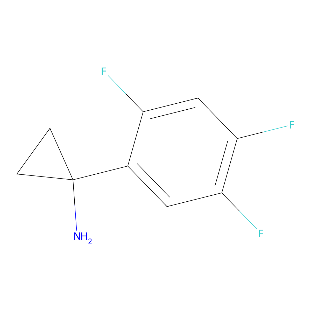 1-(2,4,5-Trifluorophenyl)cyclopropan-1-amine molecular structure, CAS 1314721-75-9