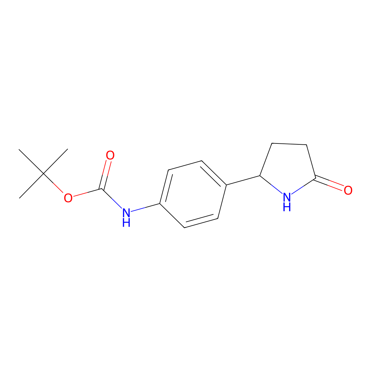 tert-butyl N-[4-(5-oxopyrrolidin-2-yl)phenyl]carbamate molecular structure, CAS 1314721-78-2