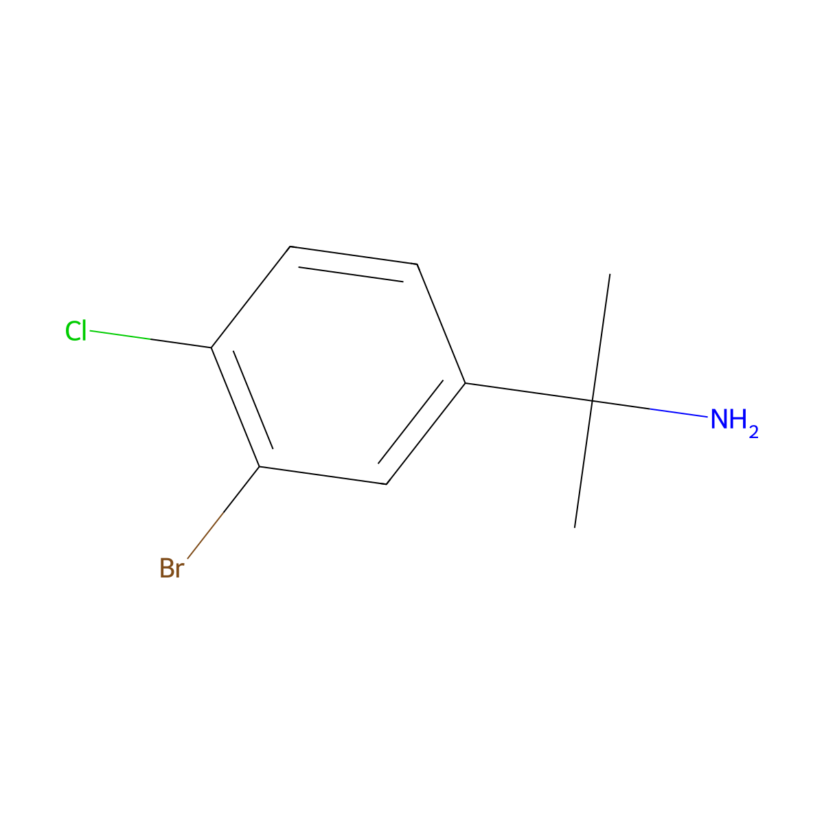 2-(3-Bromo-4-chlorophenyl)propan-2-amine molecular structure, CAS 1314722-34-3