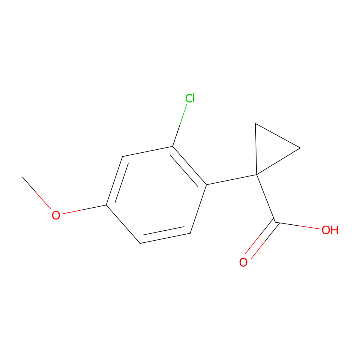 1-(2-Chloro-4-methoxyphenyl)cyclopropane-1-carboxylic acid molecular structure, CAS 1314722-96-7
