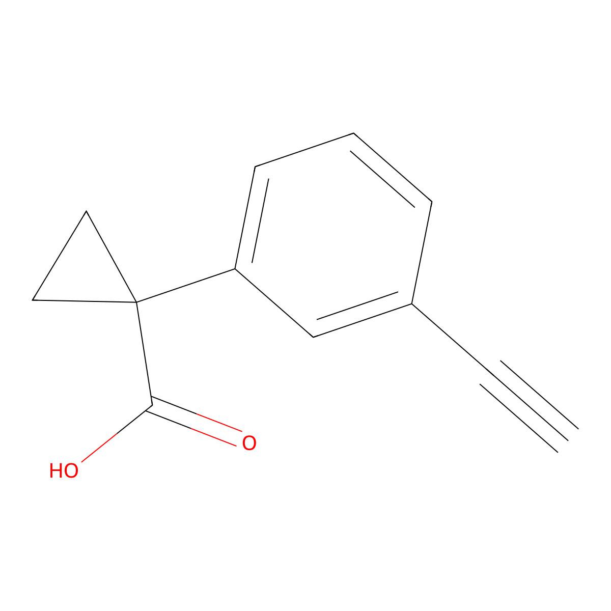 1-(3-Ethynylphenyl)cyclopropane-1-carboxylic acid molecular structure, CAS 1314722-98-9