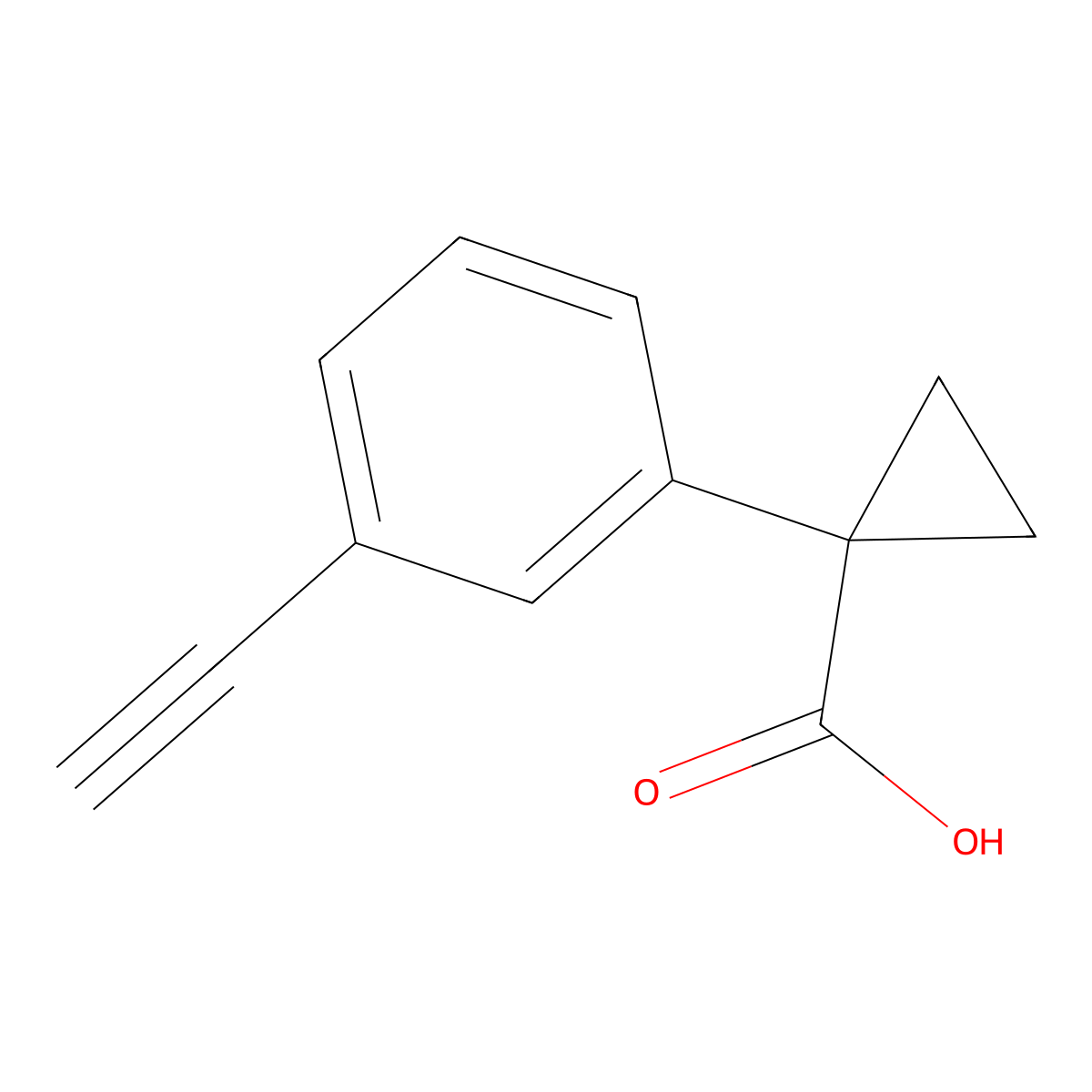 1-(3-Ethynylphenyl)cyclopropane-1-carboxylic acid molecular structure, CAS 1314722-98-9
