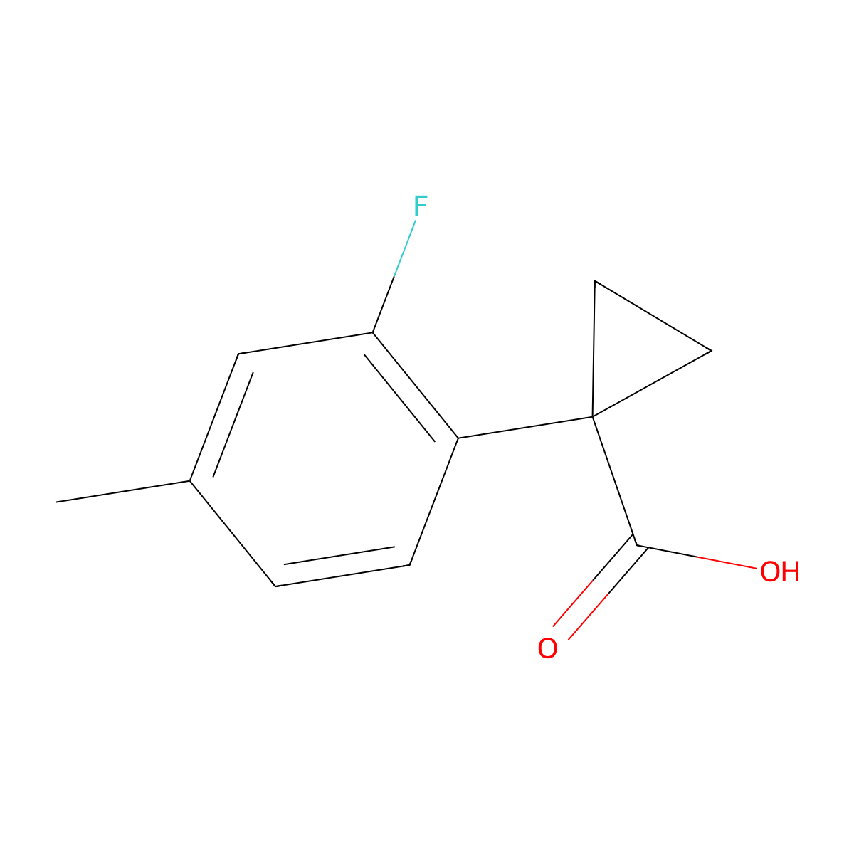 1-(2-Fluoro-4-methylphenyl)cyclopropane-1-carboxylic acid molecular structure, CAS 1314723-27-7