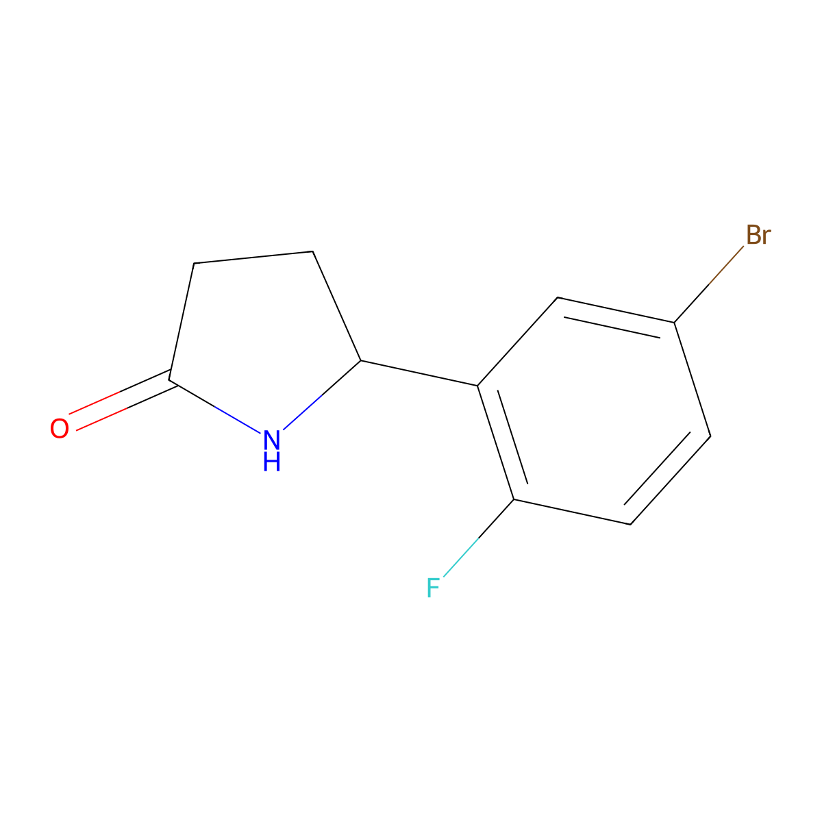 5-(5-Bromo-2-fluorophenyl)pyrrolidin-2-one molecular structure, CAS 1314723-56-2