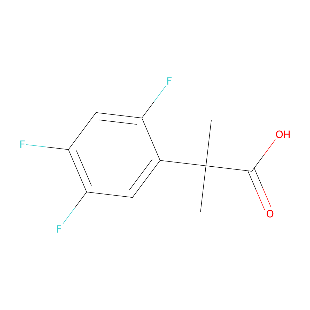 2-Methyl-2-(2,4,5-trifluorophenyl)propanoic acid molecular structure, CAS 1314724-04-3
