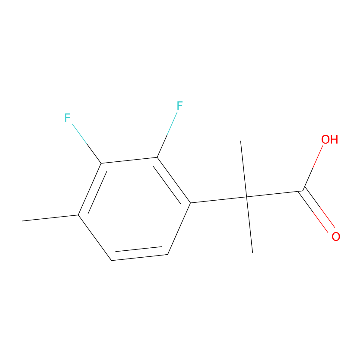 2-(2,3-Difluoro-4-methylphenyl)-2-methylpropanoic acid molecular structure, CAS 1314724-37-2