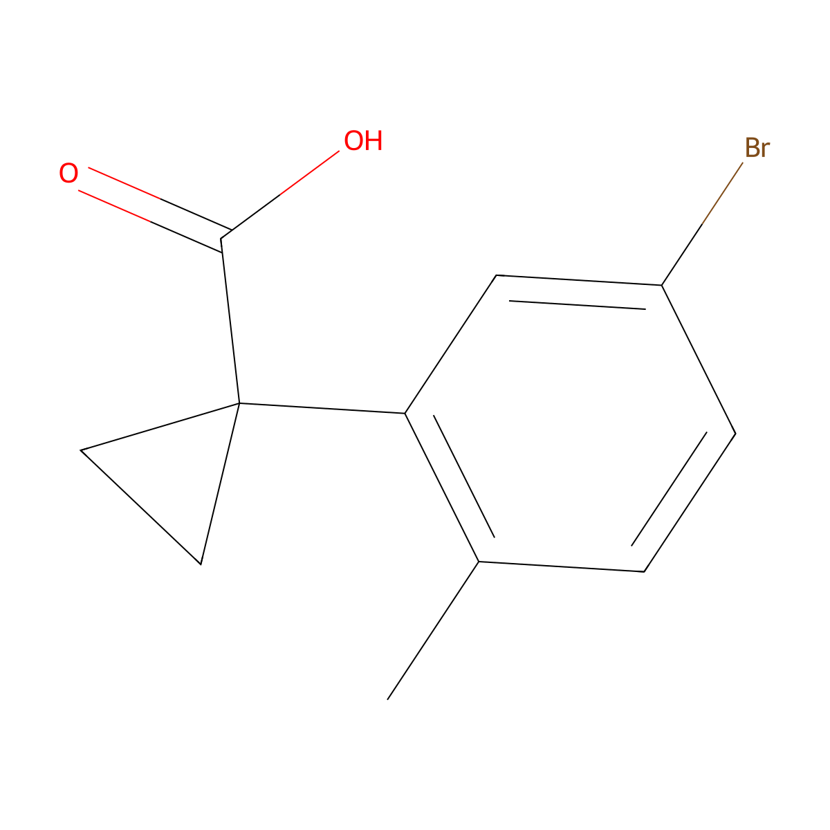 1-(5-Bromo-2-methylphenyl)cyclopropane-1-carboxylic acid molecular structure, CAS 1314724-54-3