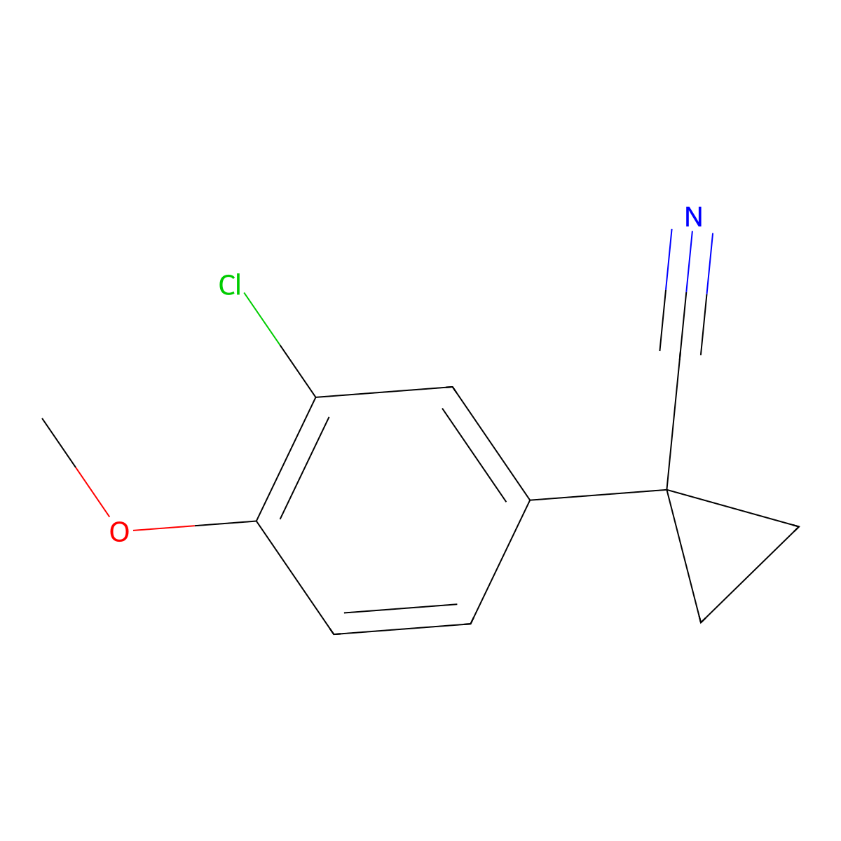 1-(3-Chloro-4-methoxyphenyl)cyclopropane-1-carbonitrile molecular structure, CAS 1314724-84-9
