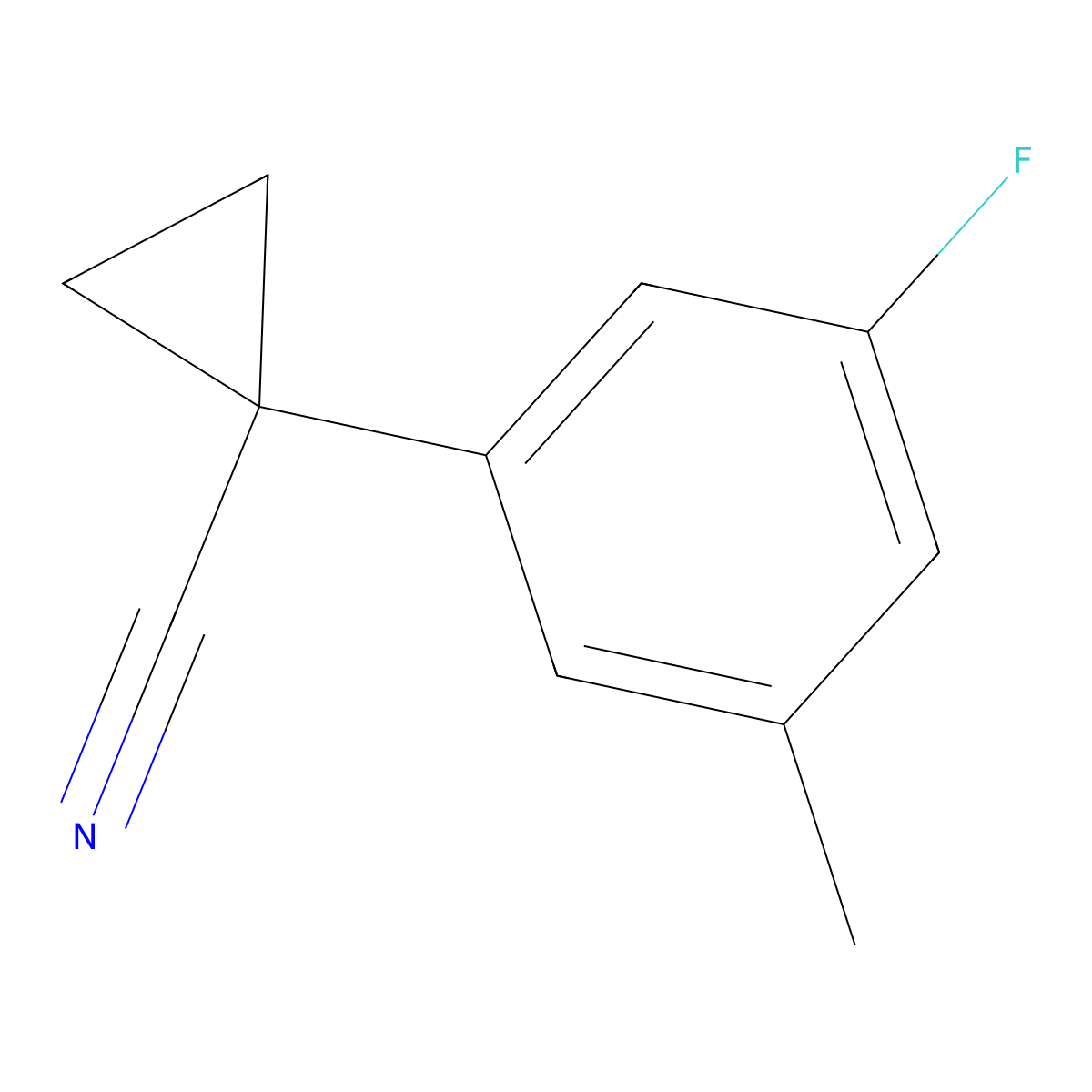 1-(3-Fluoro-5-methylphenyl)cyclopropanecarbonitrile molecular structure, CAS 1314725-45-5
