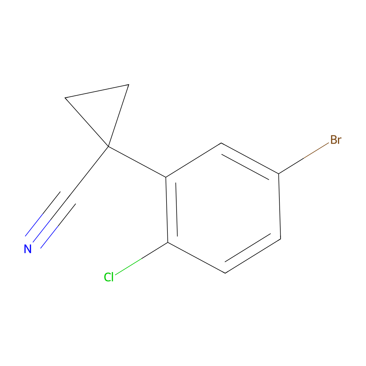1-(5-Bromo-2-chlorophenyl)cyclopropane-1-carbonitrile molecular structure, CAS 1314725-62-6