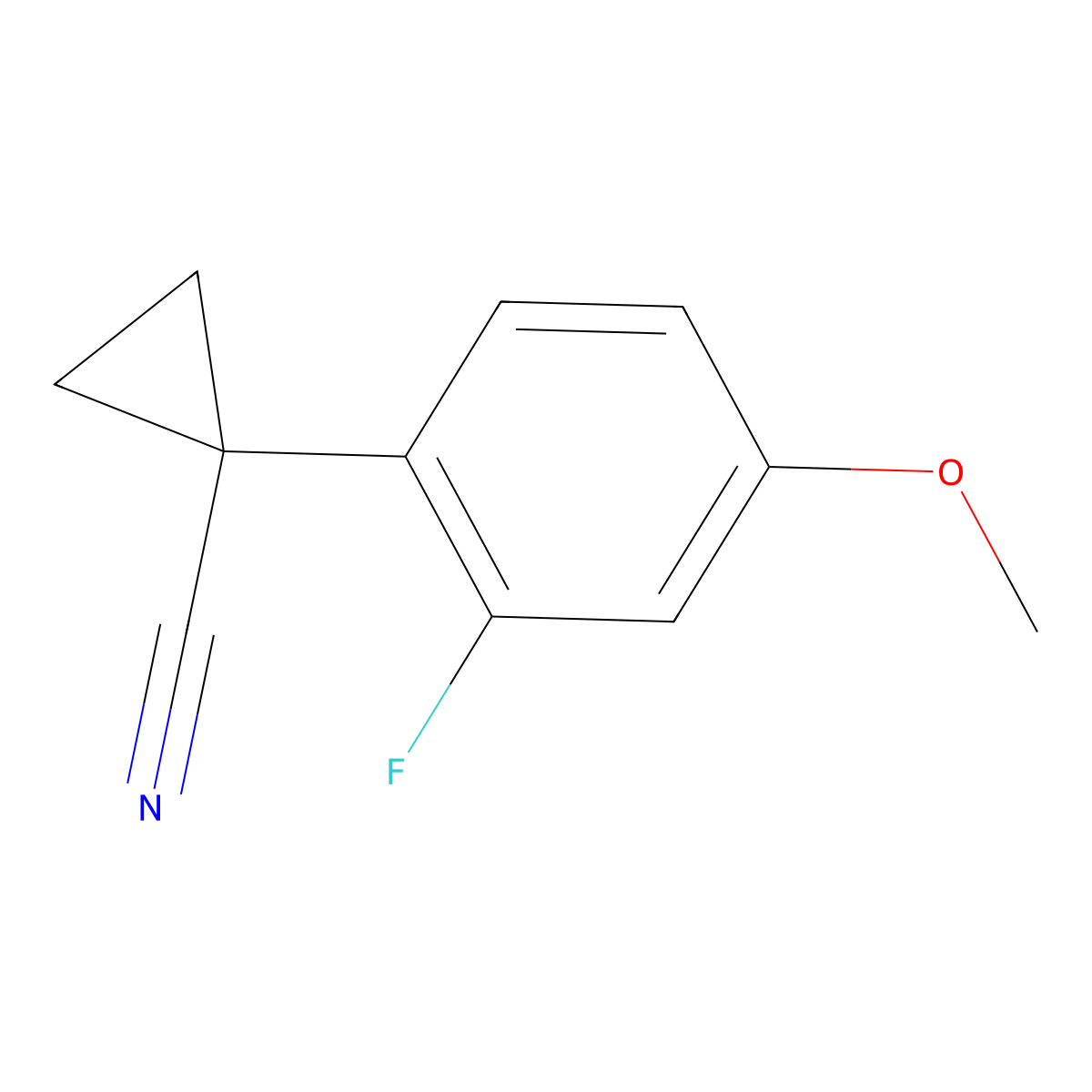 1-(2-Fluoro-4-methoxyphenyl)cyclopropane-1-carbonitrile molecular structure, CAS 1314725-99-9