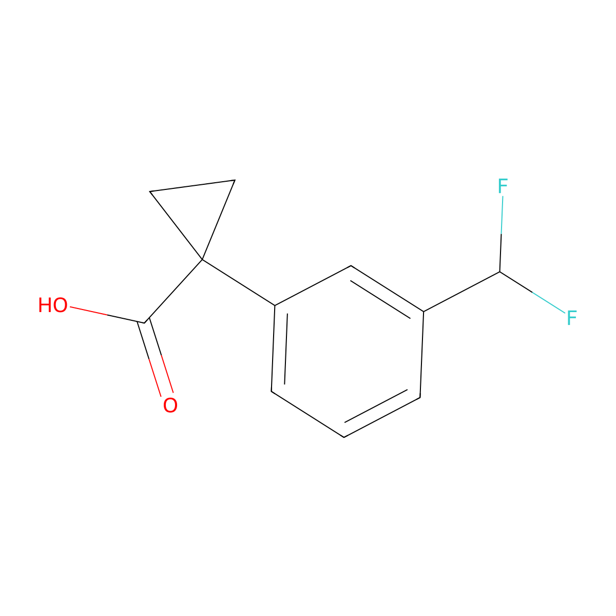 1-[3-(Difluoromethyl)phenyl]cyclopropane-1-carboxylic acid molecular structure, CAS 1314726-29-8