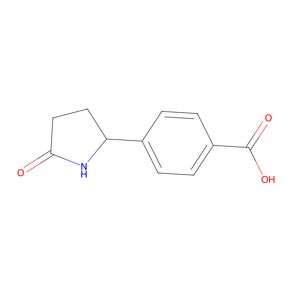 4-(5-Oxopyrrolidin-2-yl)benzoic acid molecular structure, CAS 1314727-27-9