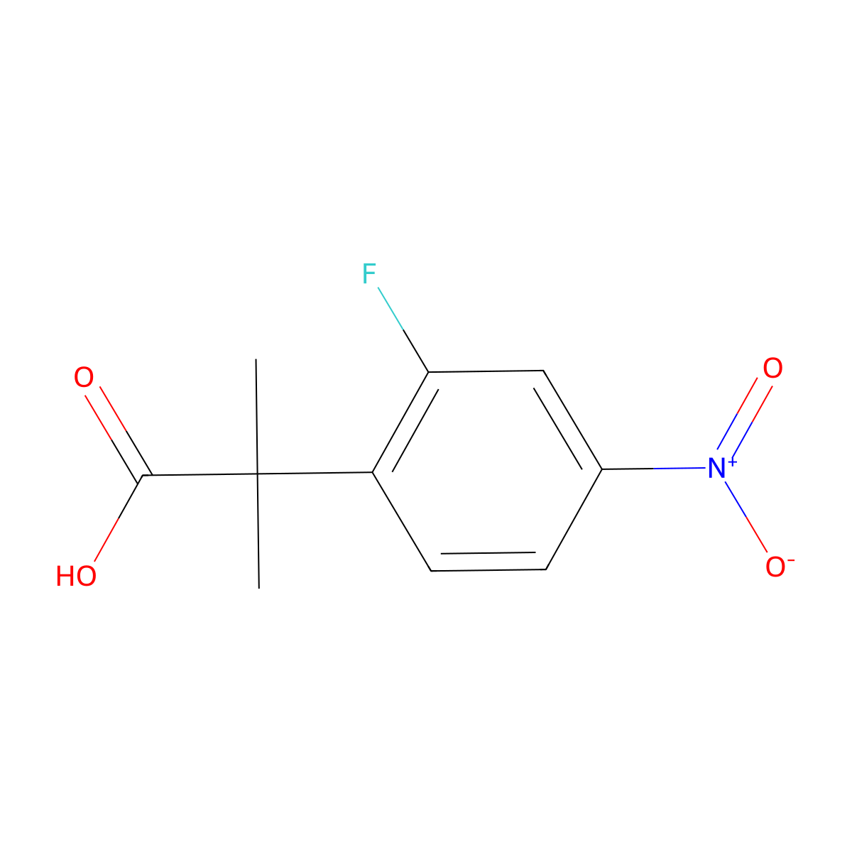 2-(2-Fluoro-4-nitrophenyl)-2-methylpropanoic acid molecular structure, CAS 1314735-00-6