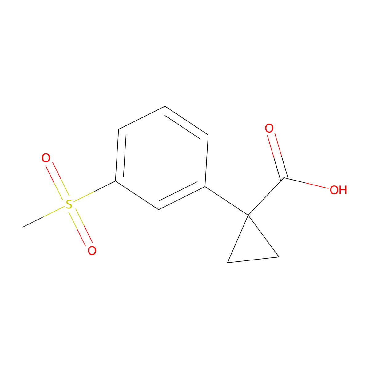 1-[3-(Methylsulfonyl)phenyl]cyclopropanecarboxylic Acid molecular structure, CAS 1314735-23-3