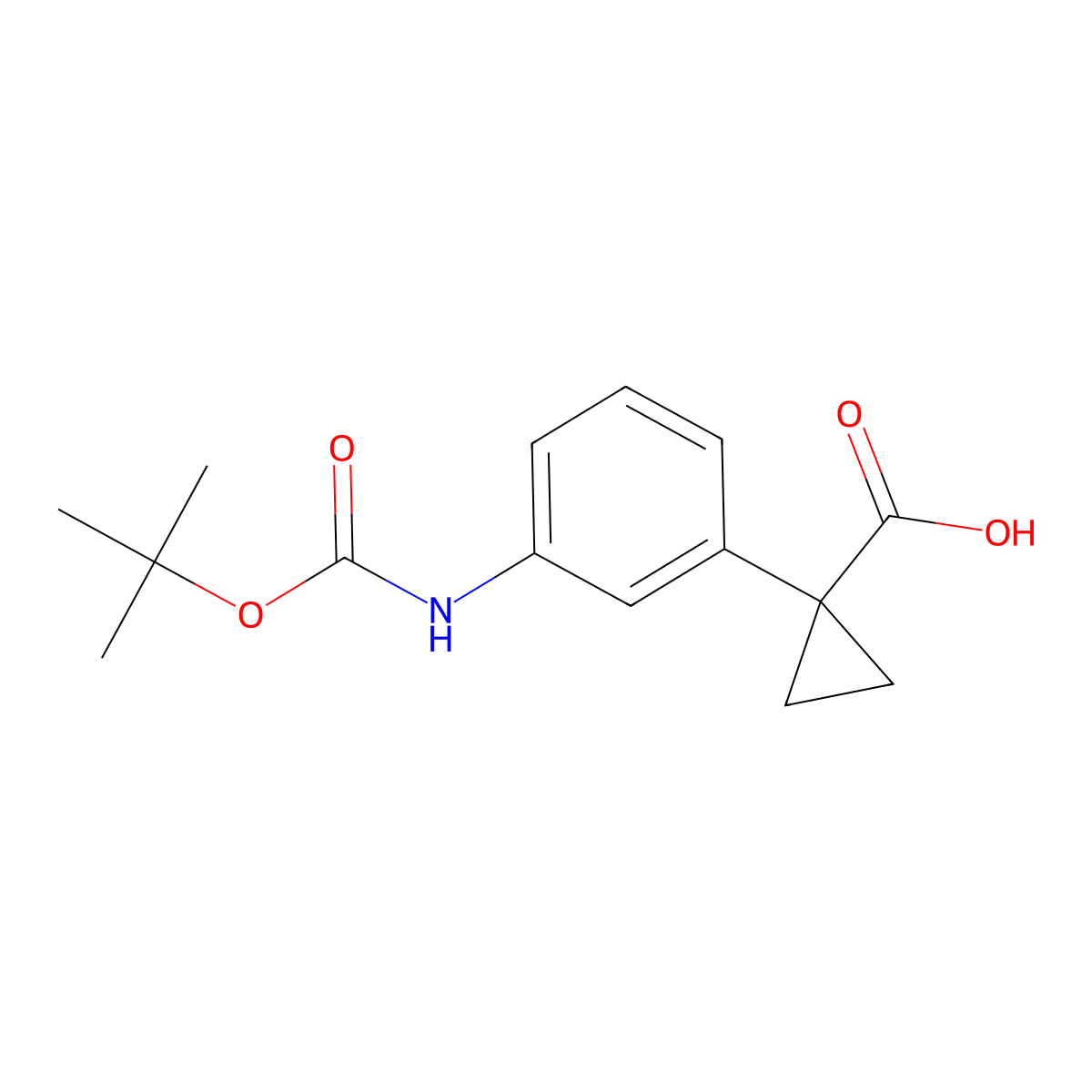 1-(3-{[(Tert-butoxy)carbonyl]amino}phenyl)cyclopropane-1-carboxylic acid molecular structure, CAS 1314736-41-8
