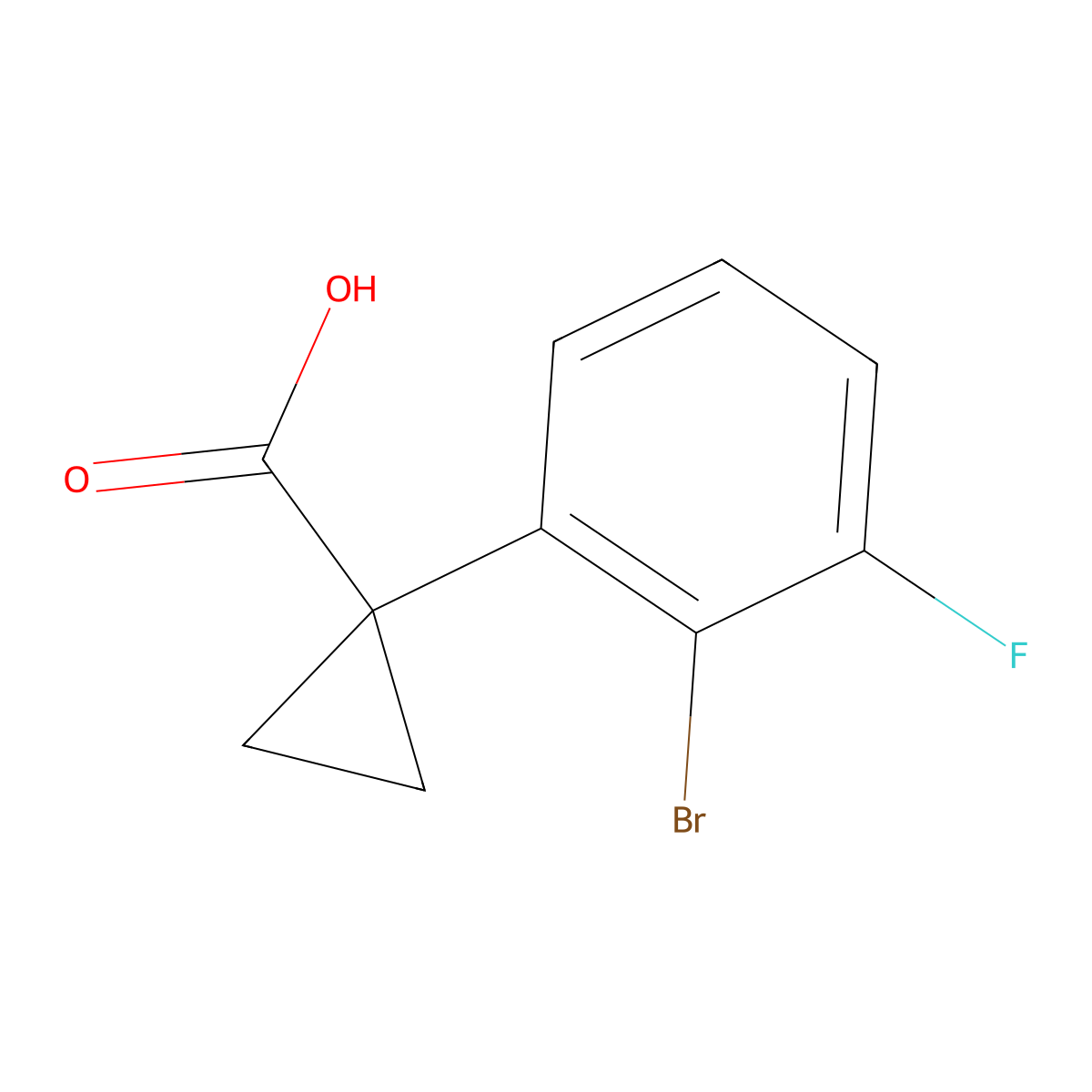 1-(2-Bromo-3-fluorophenyl)cyclopropane-1-carboxylic acid molecular structure, CAS 1314737-27-3