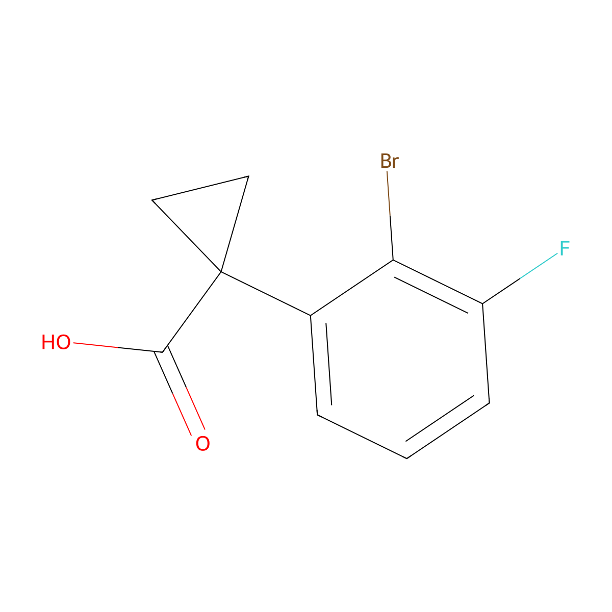1-(2-Bromo-3-fluorophenyl)cyclopropane-1-carboxylic acid molecular structure, CAS 1314737-27-3