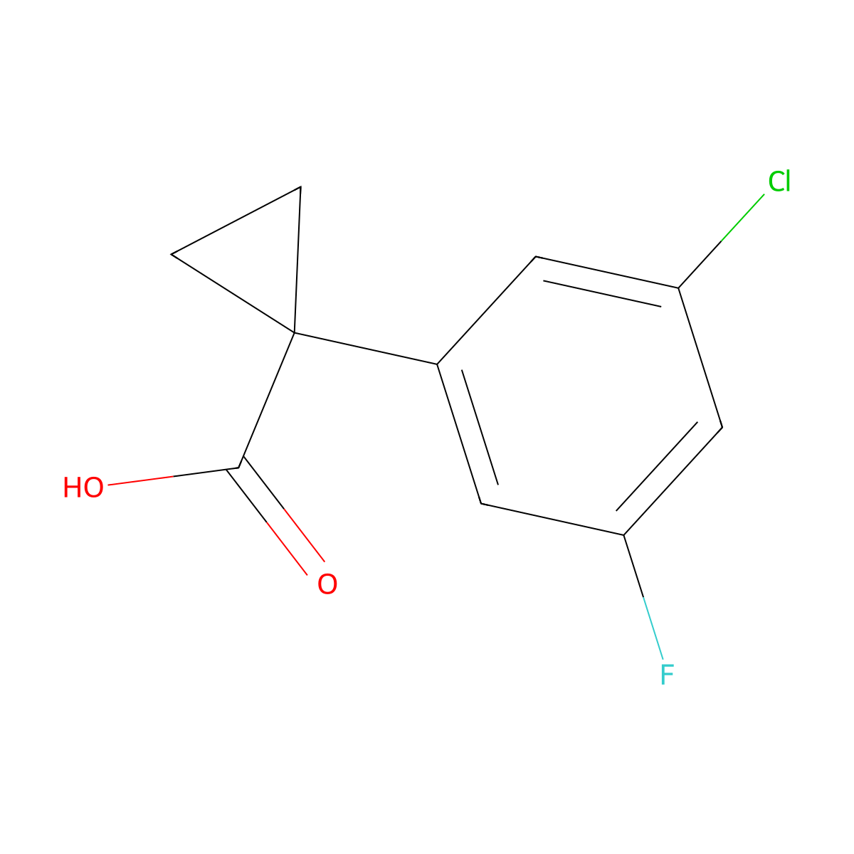 1-(3-Chloro-5-fluorophenyl)cyclopropane-1-carboxylic acid molecular structure, CAS 1314737-37-5