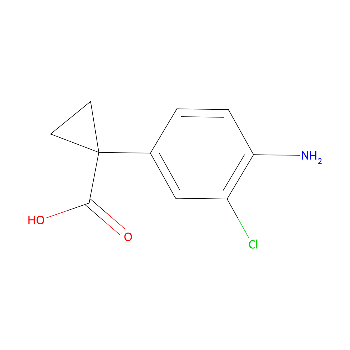 1-(4-Amino-3-chlorophenyl)cyclopropanecarboxylic acid molecular structure, CAS 1314738-42-5