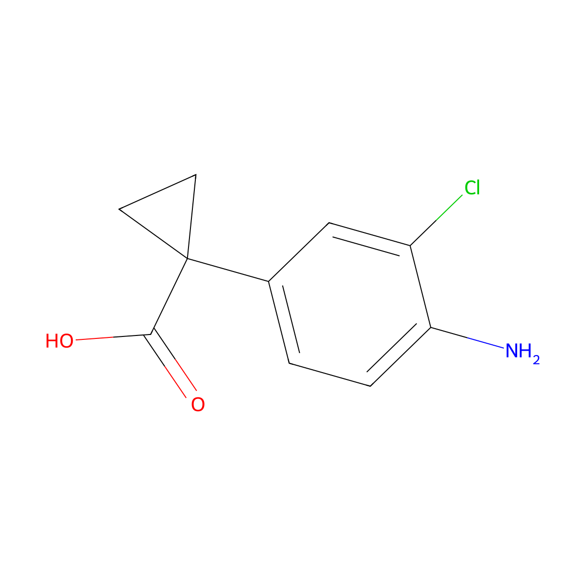 1-(4-Amino-3-chlorophenyl)cyclopropanecarboxylic acid molecular structure, CAS 1314738-42-5