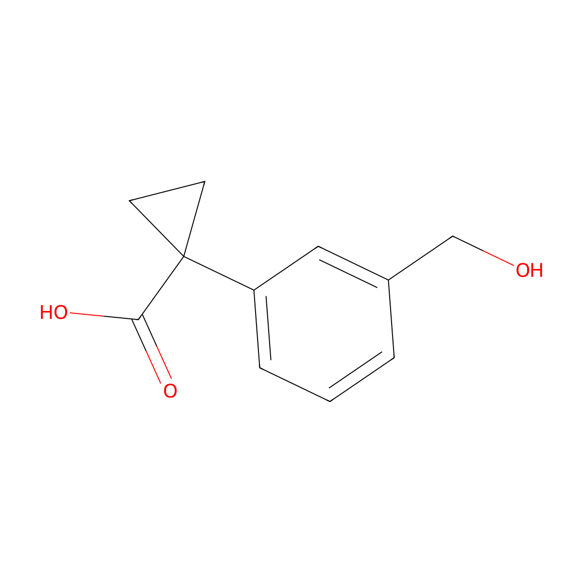 1-[3-(Hydroxymethyl)phenyl]cyclopropane-1-carboxylic acid molecular structure, CAS 1314738-47-0