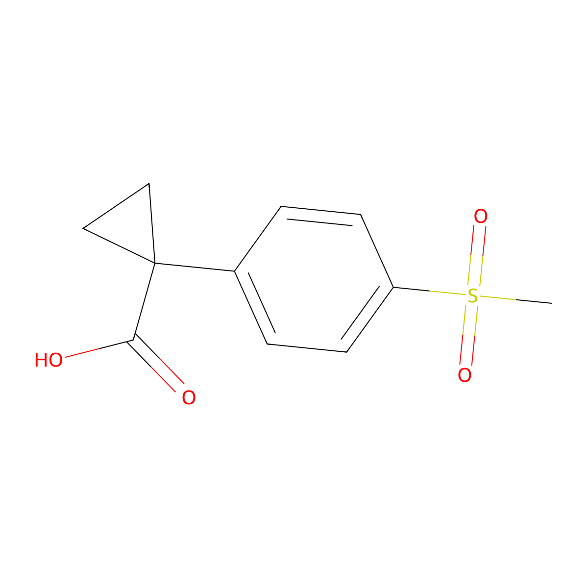 1-[4-(Methylsulfonyl)phenyl]-cyclopropanecarboxylic acid molecular structure, CAS 1314738-62-9