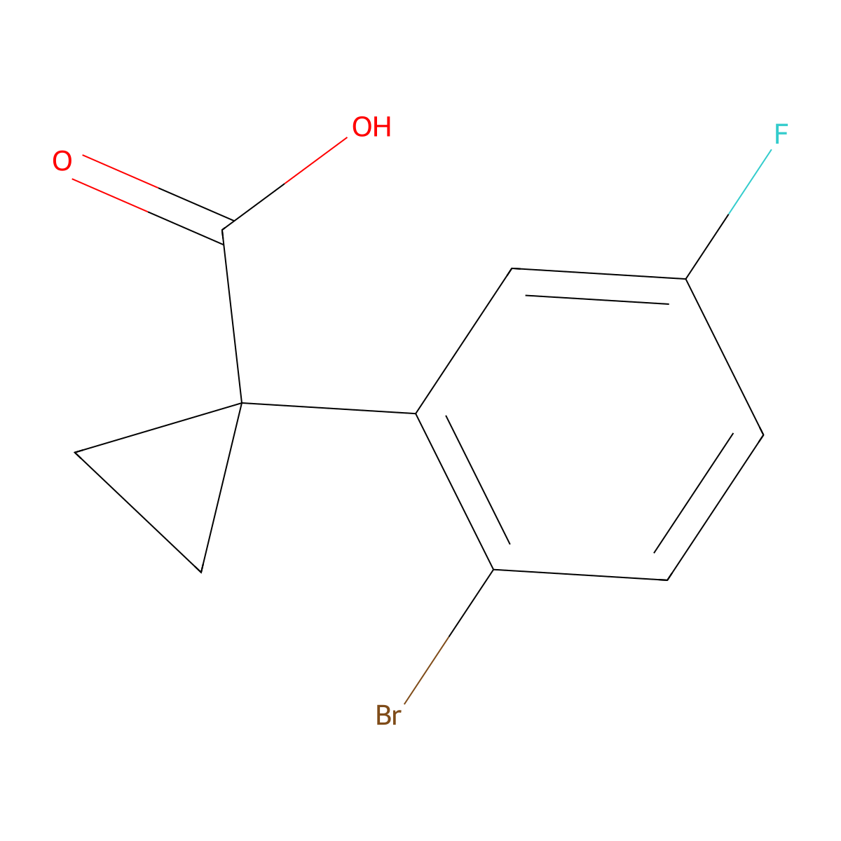 1-(2-Bromo-5-fluorophenyl)cyclopropane-1-carboxylic acid molecular structure, CAS 1314739-01-9