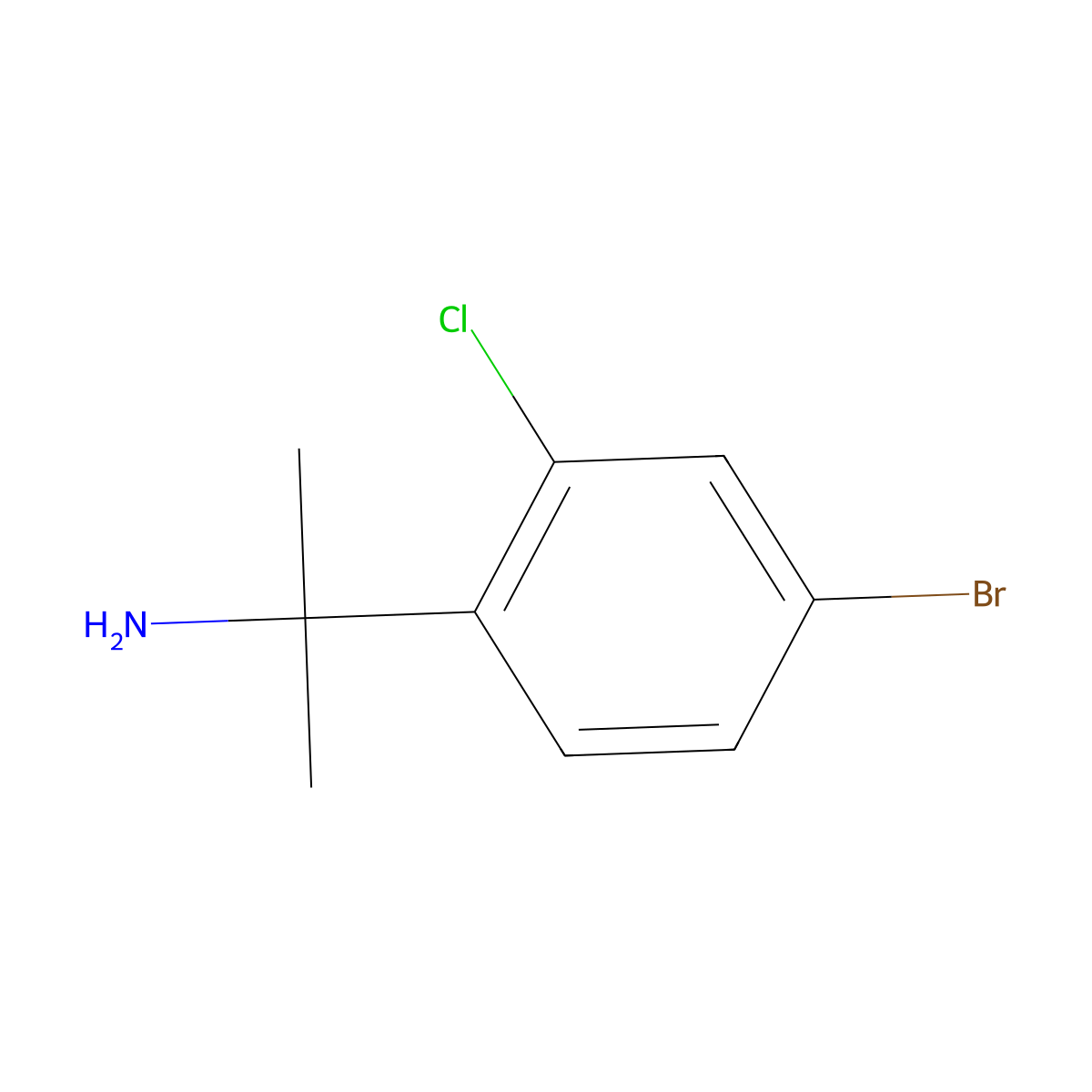 2-(4-Bromo-2-chlorophenyl)propan-2-amine molecular structure, CAS 1314740-58-3