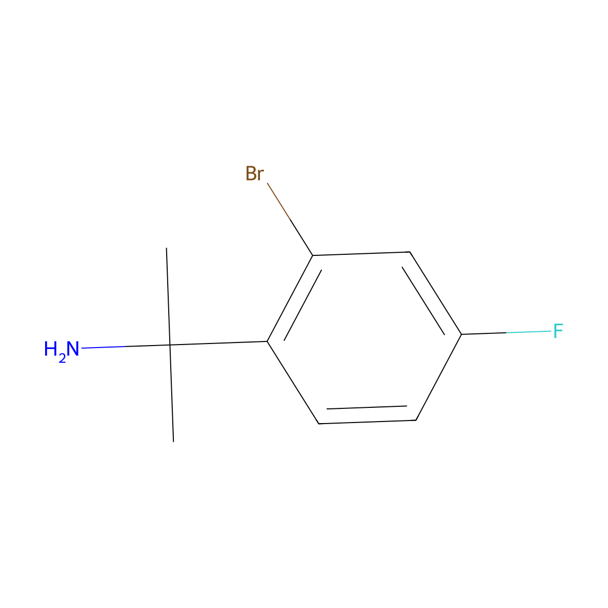 2-(2-Bromo-4-fluorophenyl)propan-2-amine molecular structure, CAS 1314740-61-8
