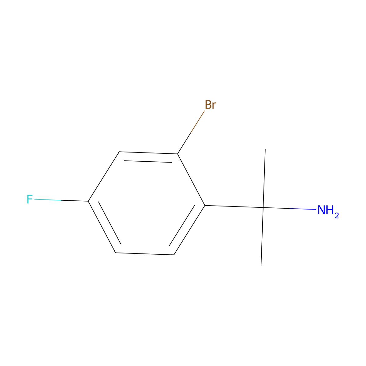 2-(2-Bromo-4-fluorophenyl)propan-2-amine molecular structure, CAS 1314740-61-8