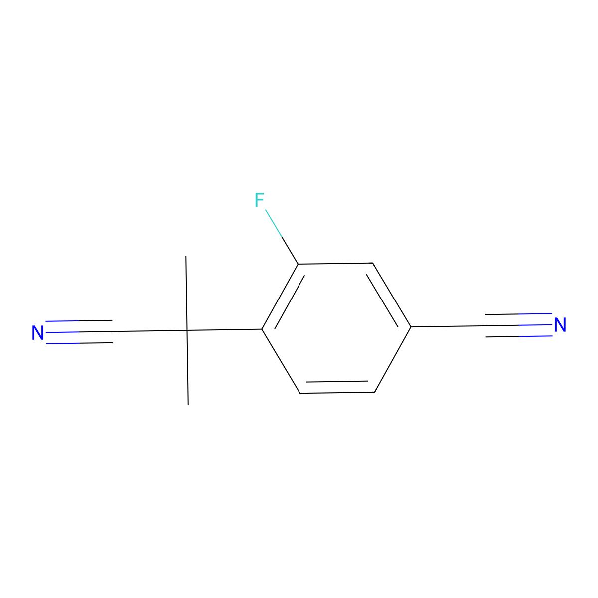 4-(1-Cyano-1-methylethyl)-3-fluorobenzonitrile molecular structure, CAS 1314741-25-7